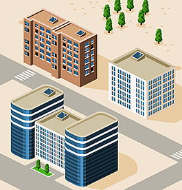 卡通城市建筑圖片