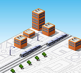 卡通城市建筑圖片
