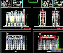 高層商住樓整套cad建筑圖紙