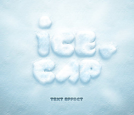 白雪質(zhì)感字體效果PSD分層