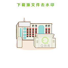 手工繪制矢量樓房圖片