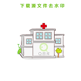 手工绘制医院矢量图图片