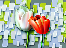郁金香3D壁画