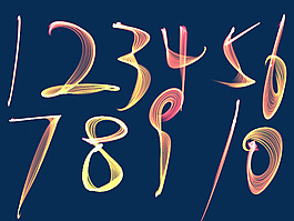 抽象動感線條光暈阿拉伯數(shù)字psd