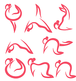 簡(jiǎn)潔的瑜伽動(dòng)作 瑜伽logo圖片