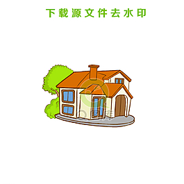 手繪豪宅矢量造型圖圖片