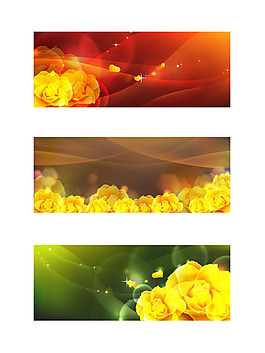 時尚玫瑰花紋banner