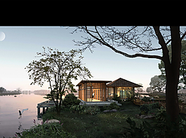 湖畔小屋圖片