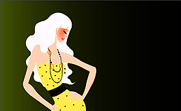 時(shí)尚的美女插畫(huà)圖片