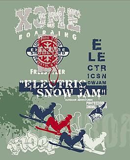 滑雪矢量服裝設(shè)計(jì)圖案素材免費(fèi)下載