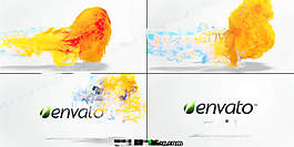 飄逸的彩色水墨logo揭示片頭