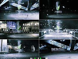震撼的城市龍卷風(fēng)暴logo演繹片頭AE