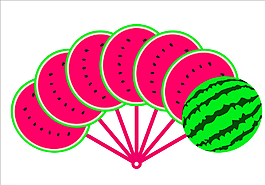 西瓜扇子图片