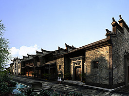 古建筑街區(qū)圖片