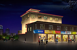 建筑夜景效果图片