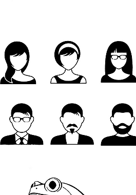 女人男人青蛙剪影图片