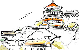 手繪建筑圖片