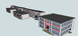 商业街SketchUp模型图片