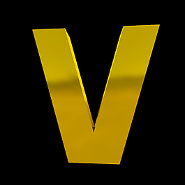 3D字体V图片
