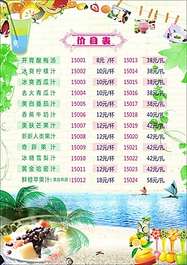 水果價目表