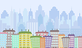 卡通城市建筑圖片