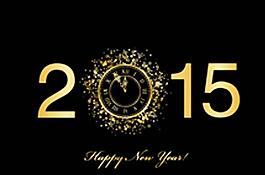 2015璀璨時鐘新年海報矢量素圖片