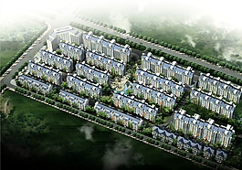居住區(qū)建筑設(shè)計(jì)鳥瞰圖圖片