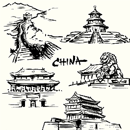 中國著名建筑矢量素材圖片