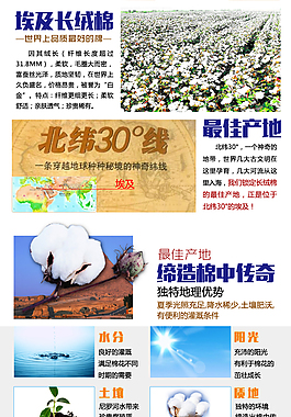 材质说明埃及长绒棉