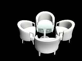 沙發洽談區3D模型圖片