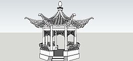 六角亭 su模型圖片