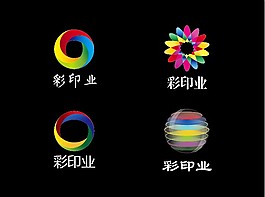 五彩彩色印刷行業(yè)標(biāo)志logo設(shè)計