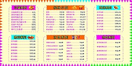 漢堡店菜單