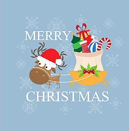 卡通馴鹿雪橇圖片