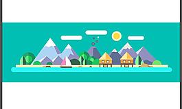 扁平化矢量卡通背景