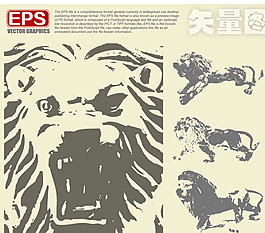 獅子矢量剪影圖片