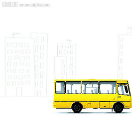 手繪公交車圖片