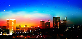 城市夜景圖片