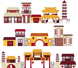 复古风格中国古建筑图片