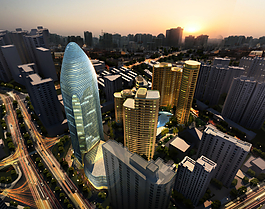 城市商業(yè)大廈鳥瞰圖圖片