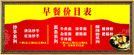 早餐價目表