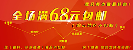 詳情頁全場滿68元包郵促銷海報