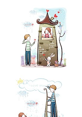 印花情侶矢量圖