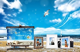 夏日相框海報設(shè)計 psd