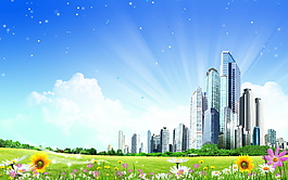 城市文明建设展板背景
