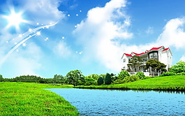 溫馨家園平面設(shè)計(jì)背景素材