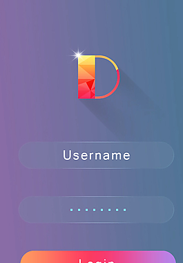 app登錄界面  PSD 扁平圖片