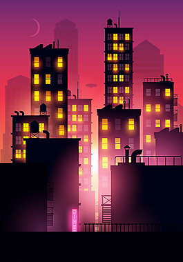 城市夜景圖片