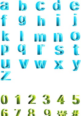 3d字母數字元素矢量圖