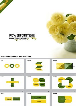 清新菊花PPT